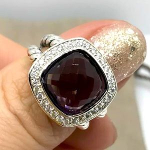 💍David Yurman Amethyst & Diamond Ring Sz7💍